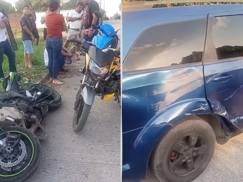 Aparatoso accidente en moto: enfermero que pasaba les brindó primeros auxilios