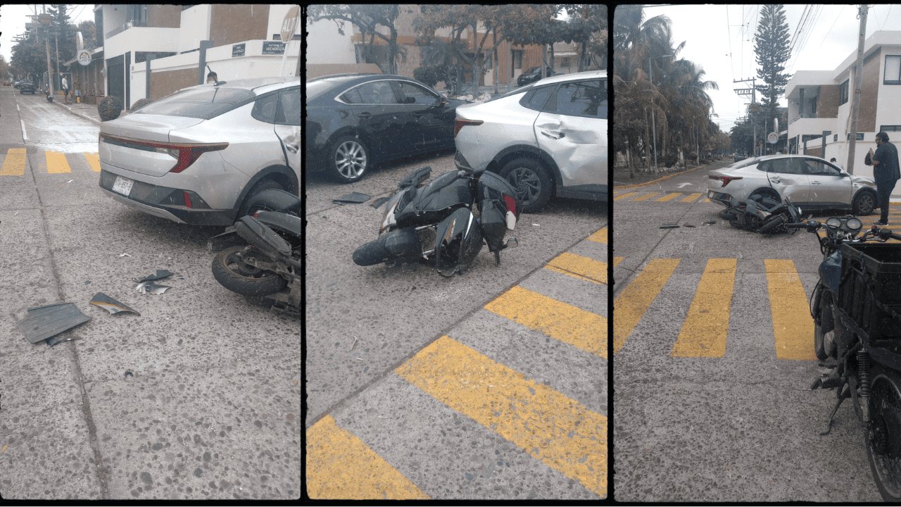 Aparatoso accidente de moto: pese daños materiales no hubo graves heridos