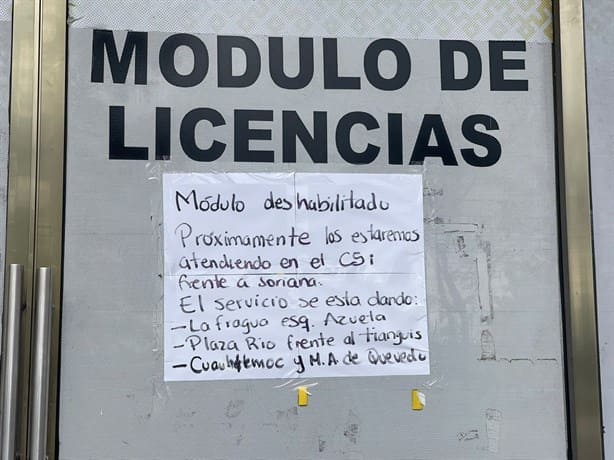 Cierran en Boca del Río este módulo de licencias de conducir