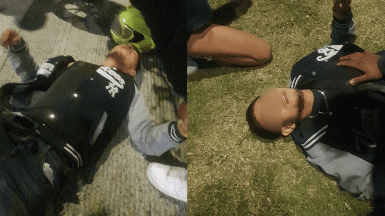 Aparatoso accidente en Rafael Cuervo: joven acaba sobre el camellón