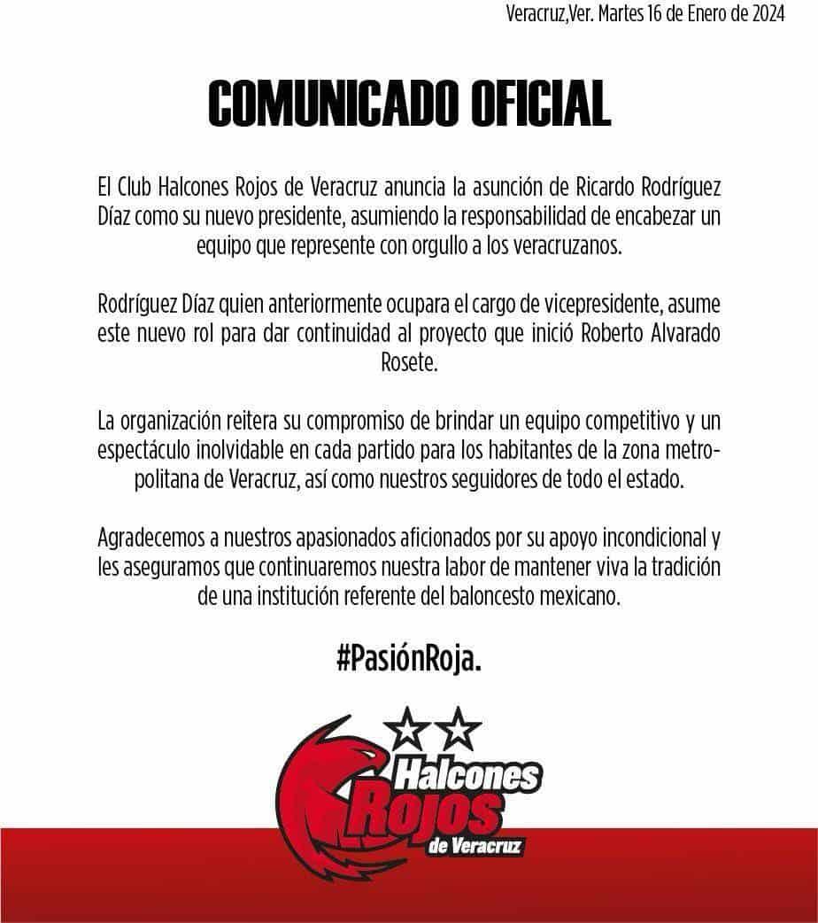 Tiene Halcones Rojos nuevo presidente