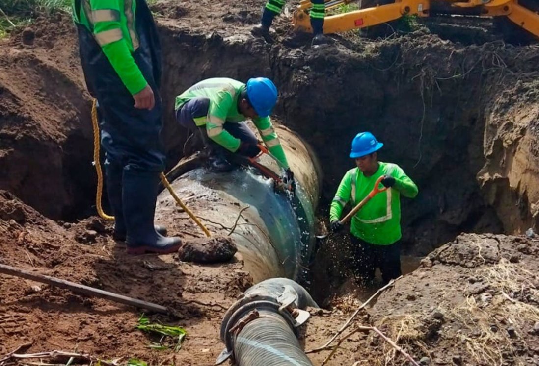 Grupo MAS repara fuga de agua en planta potabilizadora El Tejar que abastece a Veracruz - Boca del Río