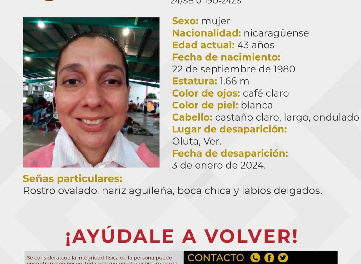 Cumple 20 días como desaparecida nicaragüense en Oluta 