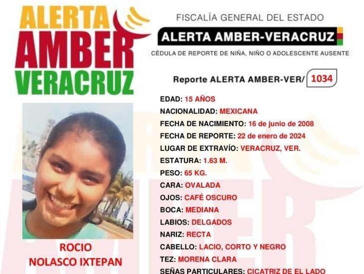 Activan la Alerta Amber por desaparición de Rocío de 15 años en la ciudad de Veracruz