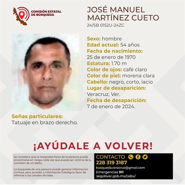 Desaparece José Manuel en la ciudad de Veracruz; urge su localización