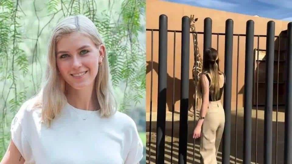 Quién es Nirvana Hank, la joven que presume una jirafa en el patio de su casa