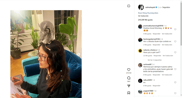 Salma Hayek muestra sus exóticas mascotas y las redes sociales enloquecen