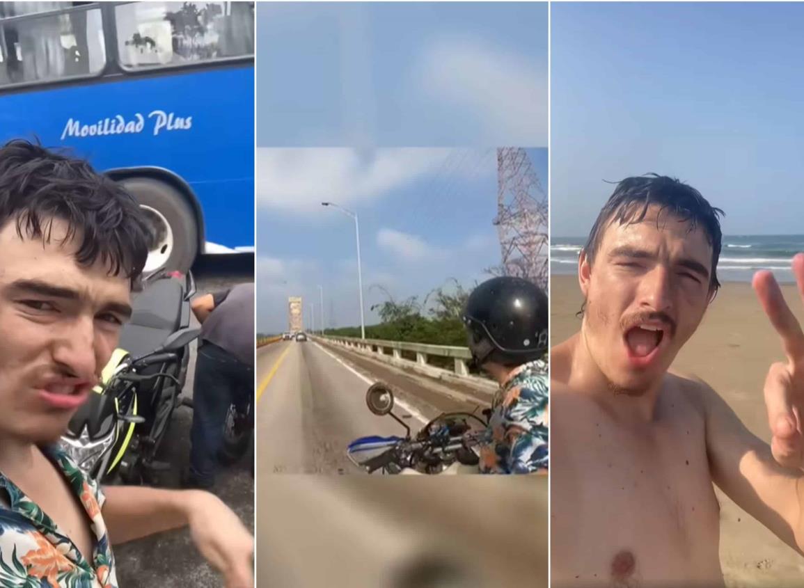Viajero con discapacidad auditiva muestra su paso por Coatzacoalcos; ¿cuál es su destino? l VIDEO