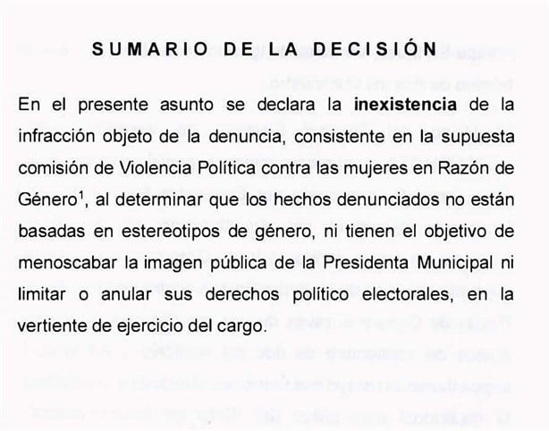 Improcedente denuncia de alcaldesa de Nanchital contra ciudadano; esto determinó el tribunal