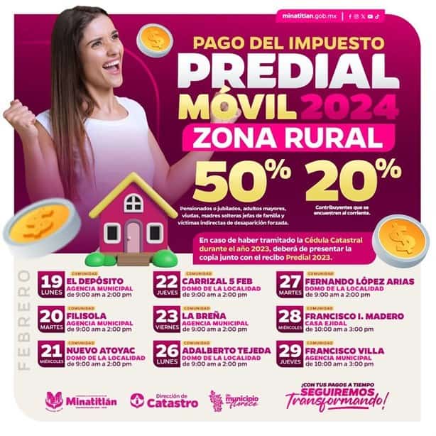 Trámite para pagar el predial llega hasta tu casa en Minatitlán, conoce aquí horarios y el recorrido de la oficina móvil