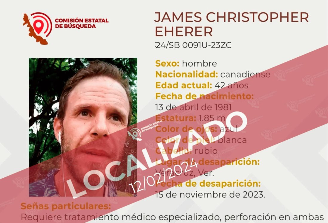 Localizan a canadiense desaparecido hace 3 meses en el puerto de Veracruz