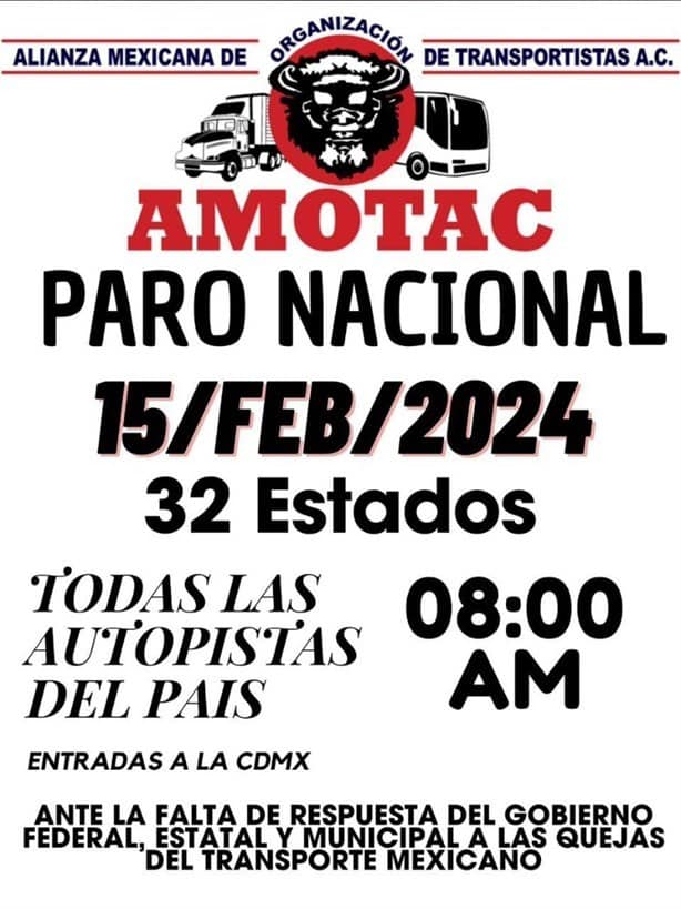 ¿Habrá paro nacional de transportistas en Veracruz?; todo lo que debes saber