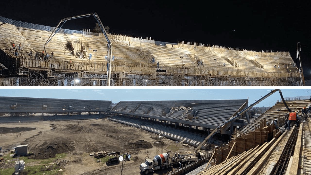 Así avanza de noche la remodelación del Estadio Luis Pirata Fuente