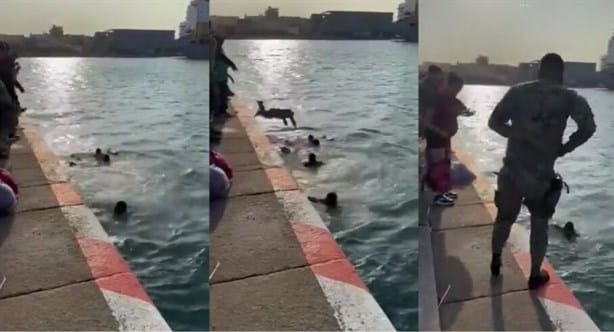 Policías Navales son reconocidos por salvar a bebé que cayó al mar en malecón de Veracruz