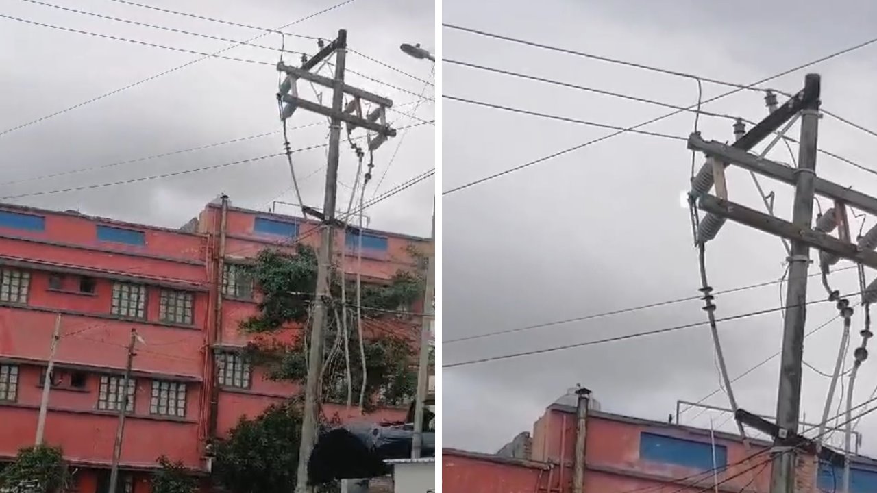 Denuncian poste de luz echando chispas en colonia Centro de Veracruz