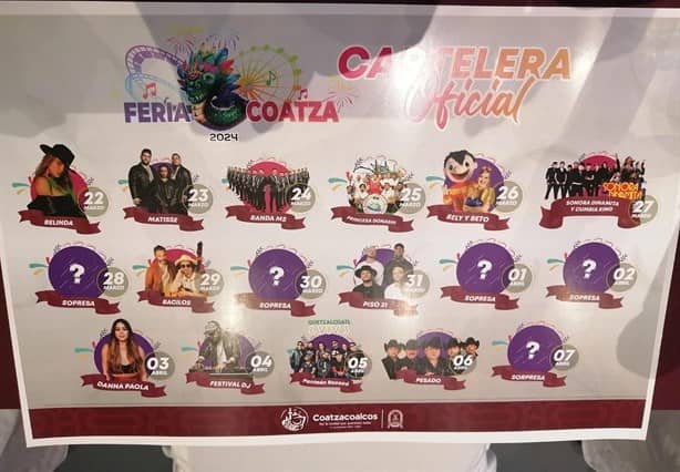 Expo Feria Coatza 2024: Revelan la cartelera oficial de conciertos