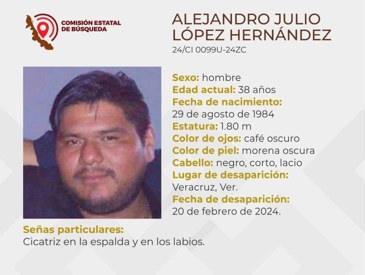 Buscan a hombre desaparecido hace 4 días en la ciudad de Veracruz