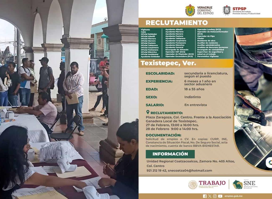 Ahora en Texistepec: en estas fechas ofrecerán vacantes para Polos del Corredor Interoceánico