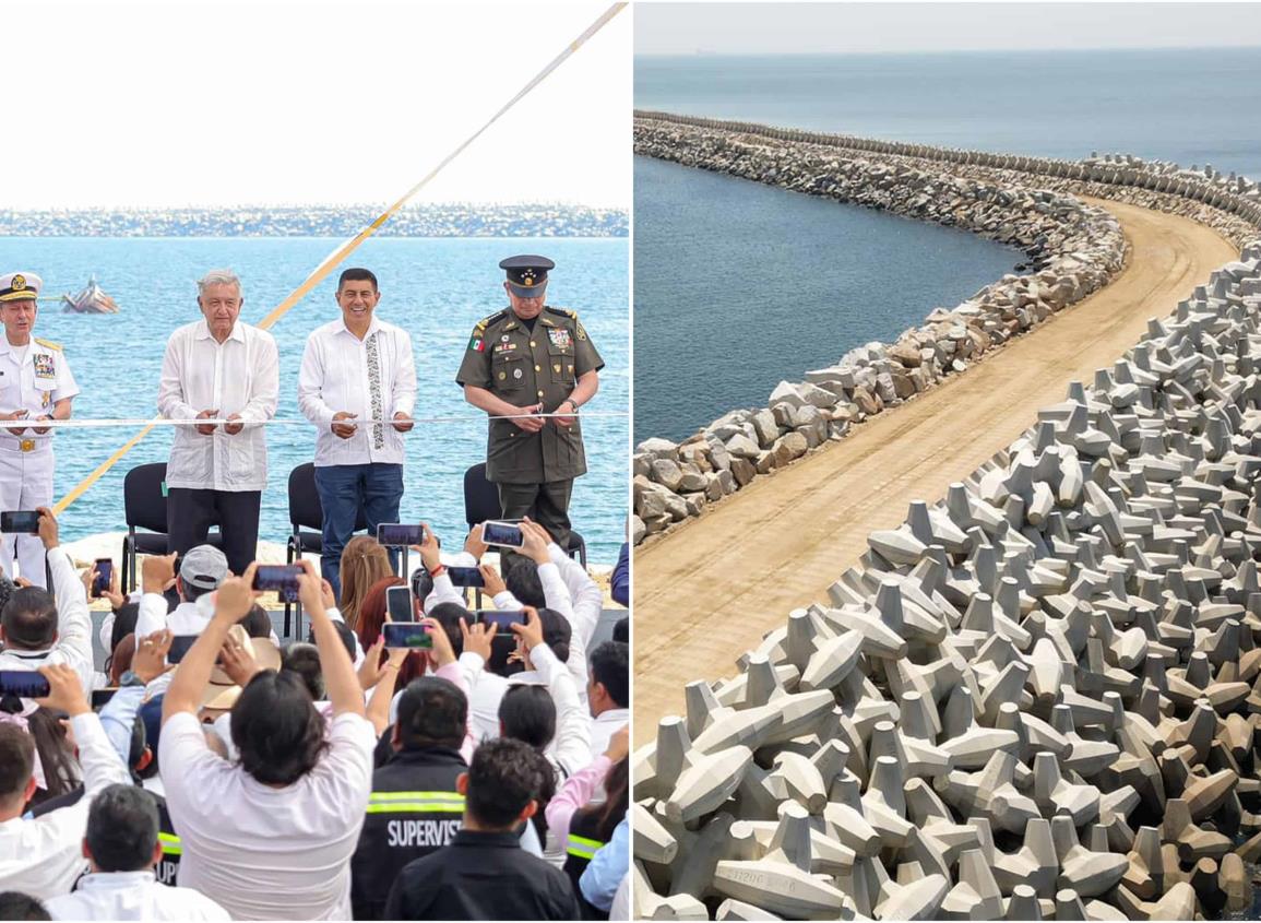 En marcha renacimiento del Istmo con inauguración de rompeolas del puerto de Salina Cruz