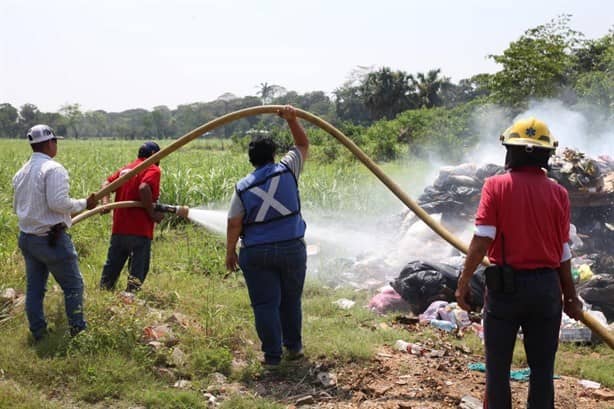 Se incendia camión de basura en Cosamaloapan