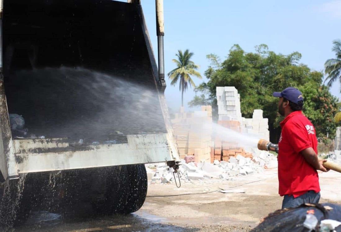 Se incendia camión de basura en Cosamaloapan