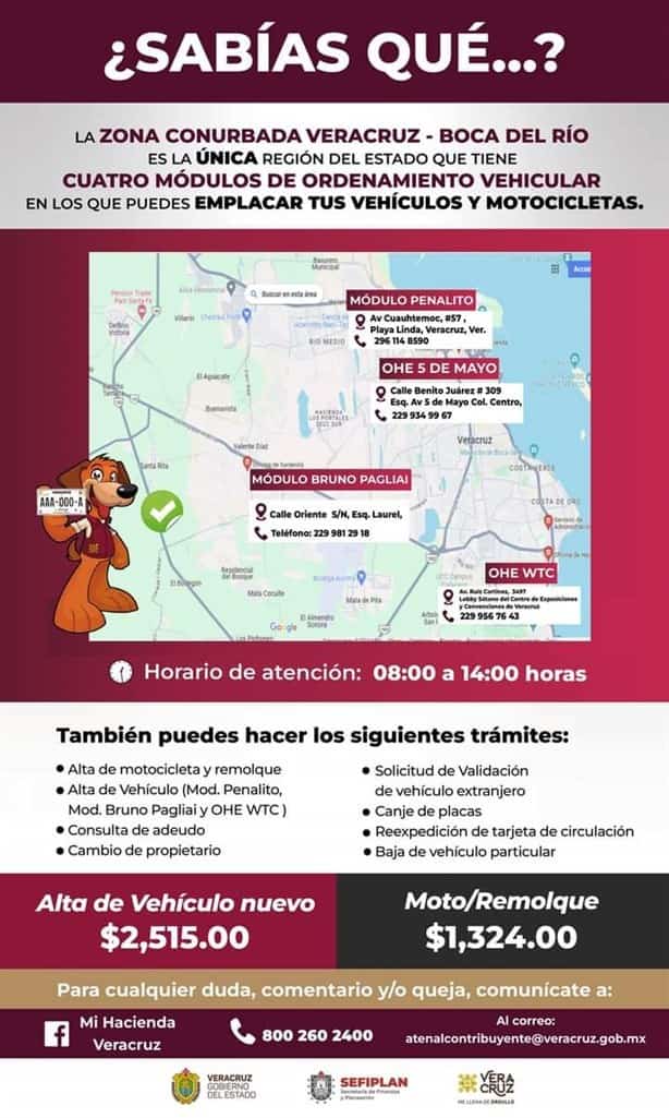 Estos son los módulos activos para emplacar tu vehículo en Veracruz