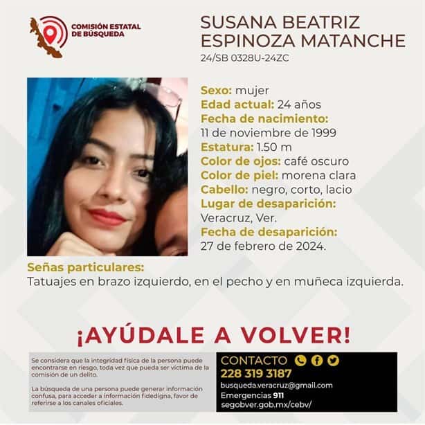 Marcharán por Susana, joven mamá desaparecida en la colonia Reserva Tarimoya, en Veracruz