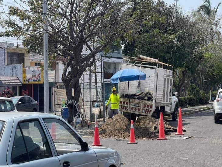 En esta calle de Boca del Río hay afectación en la circulación