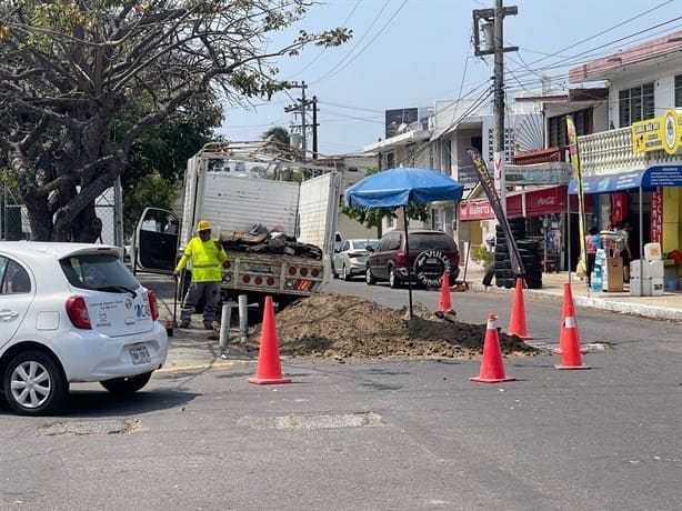 En esta calle de Boca del Río hay afectación en la circulación