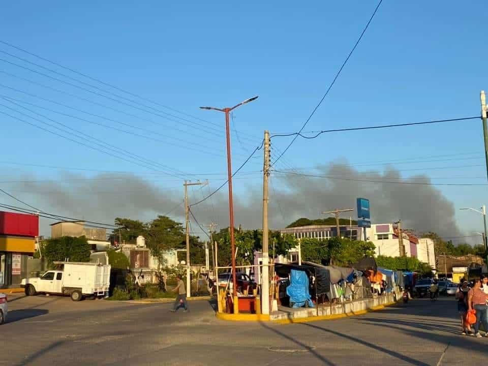 Incendios forestales en zona de manglares se ven desde Agua Dulce 