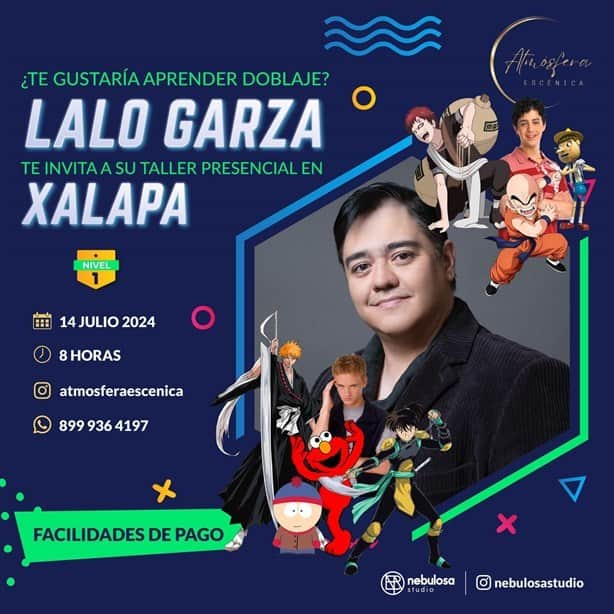 Lalo Garza ofrecerá taller de doblaje en Xalapa; fecha y detalles