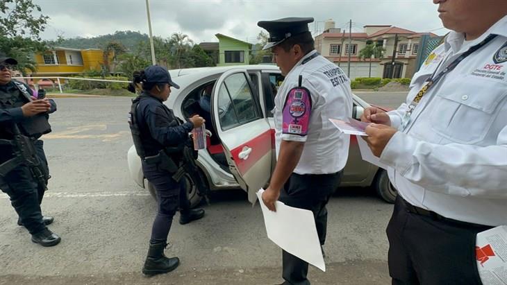 Refuerzan operativo “Ruta segura” en unidades de transporte público en Poza Rica