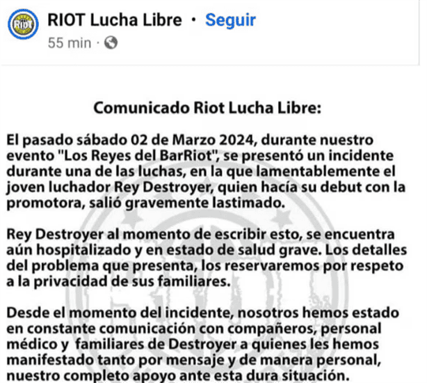 ¿De qué murió el luchador mexicano Rey Destroyer?