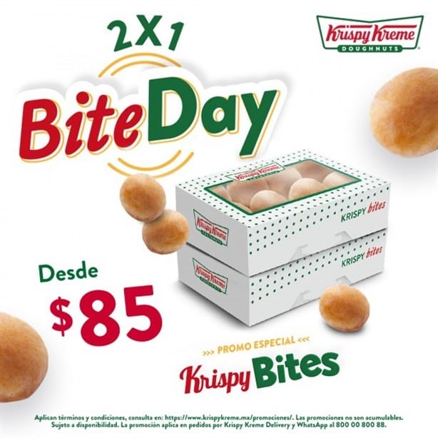 Este producto está al 2x1 todos los días en Krispy Kreme