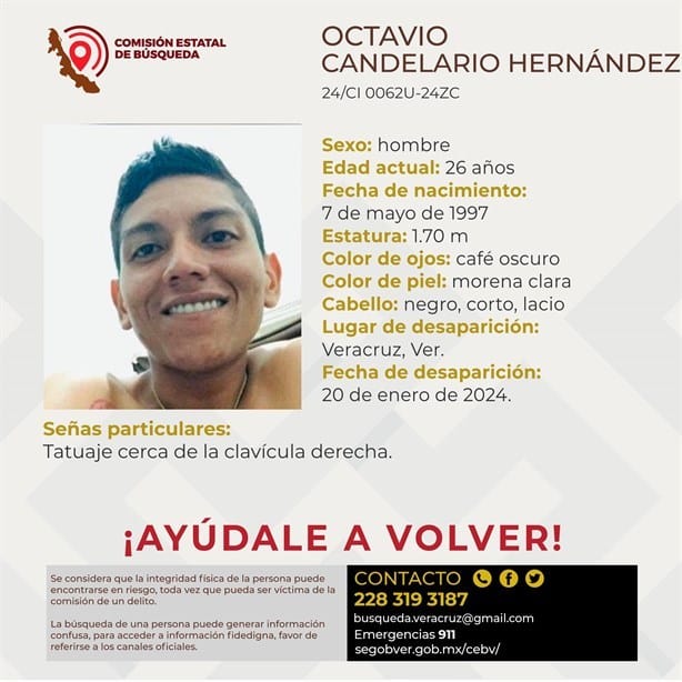 Octavio Candelario cumplirá dos meses desaparecido en Veracruz; su familia aún lo espera