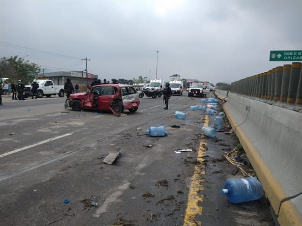 Se registra carambola en la autopista Puebla-Veracruz; hay un lesionado