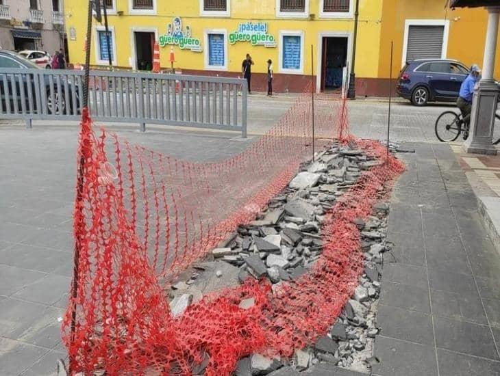 Obra de Asipona daña zona del mercado de artesanías en Veracruz