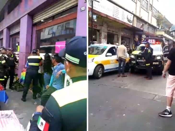 Durante una detención, patrulla choca contra taxi en el centro de Córdoba (+VIDEO)