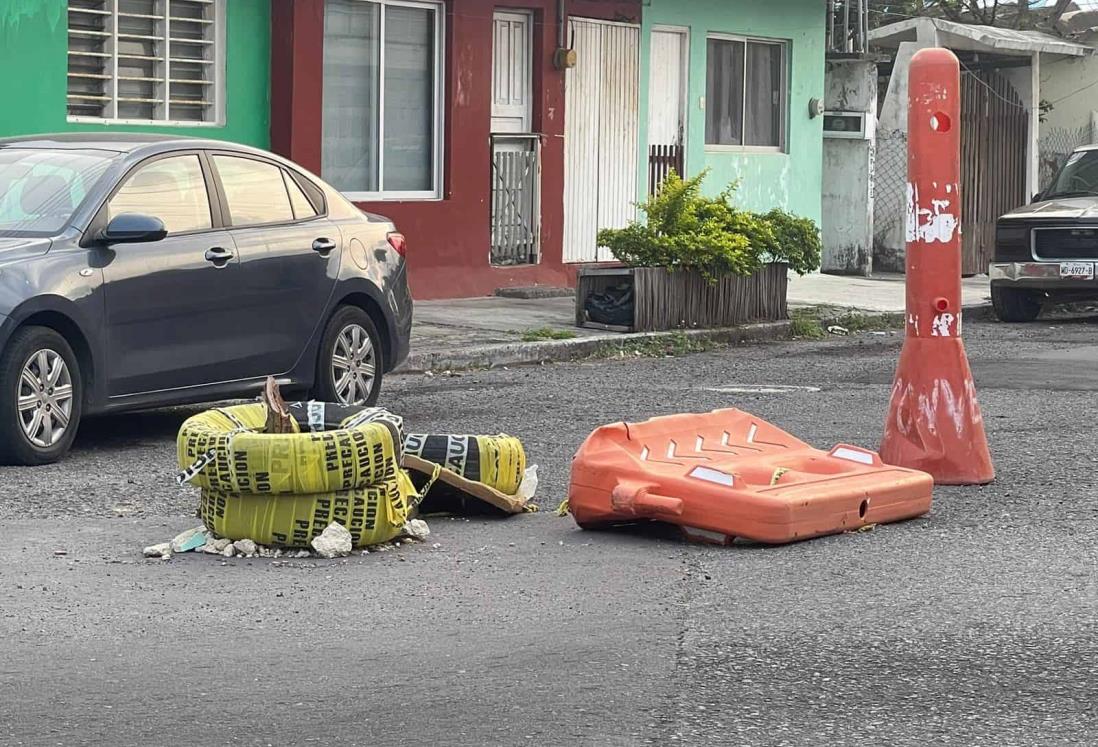 Alertan por hundimiento en la colonia Zaragoza, en Veracruz