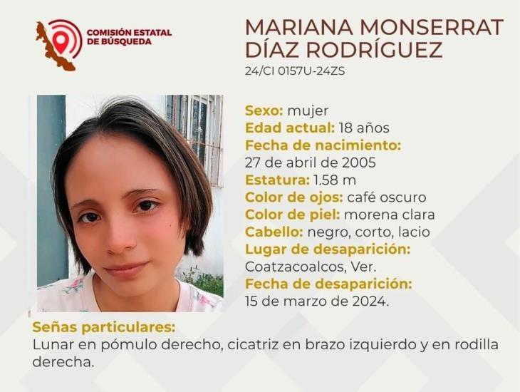 Buscan a Mariana Montserrat en Coatzacoalcos, lleva 5 días desaparecida