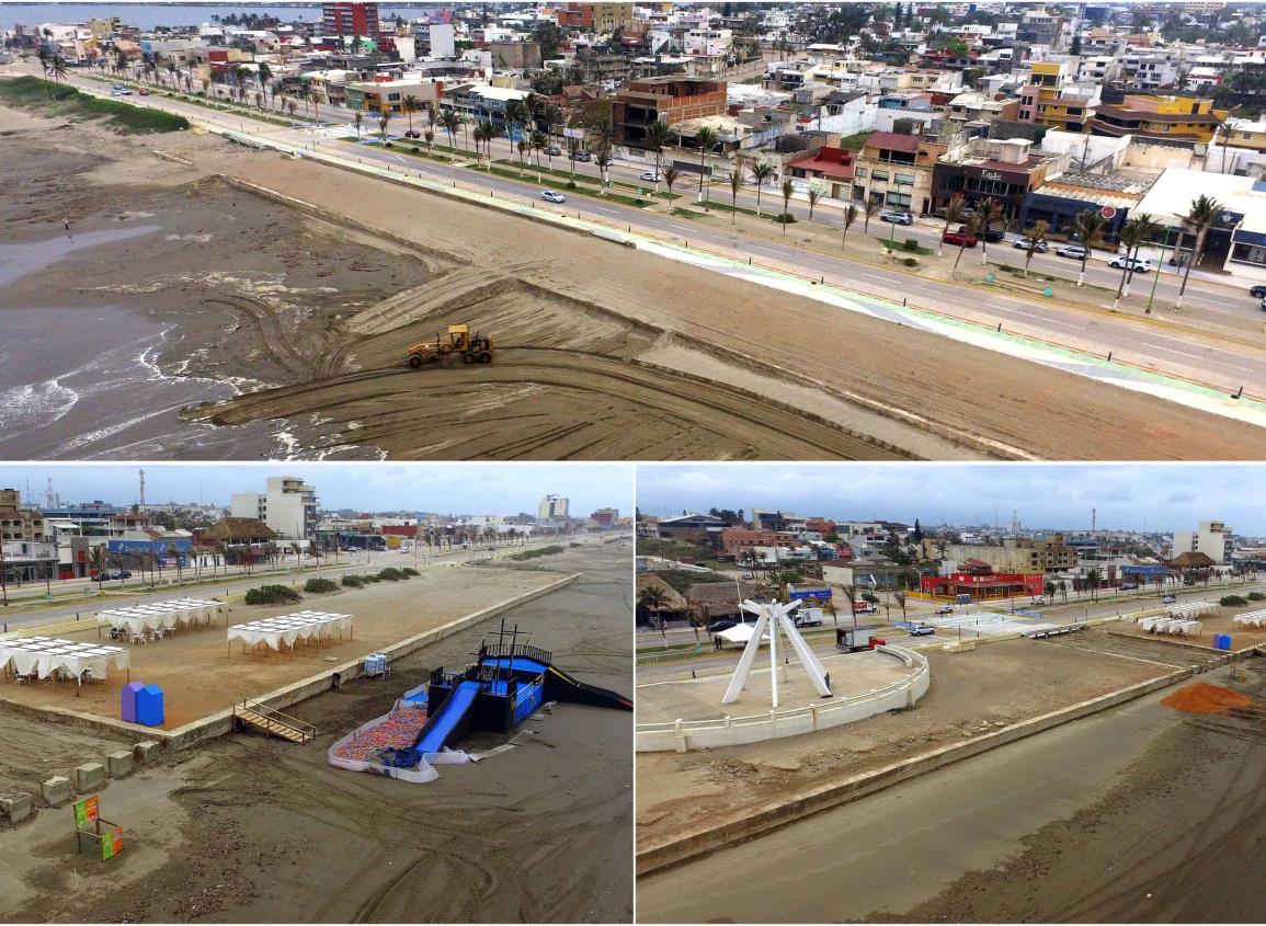 Conoce los accesos a la Playa Inclusiva de Coatzacoalcos; rehabilitan terrazas del Malecón