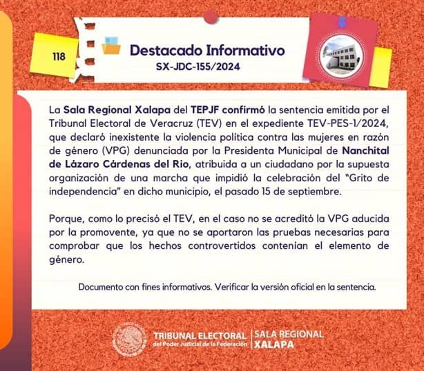 Tribunal Electoral resuelve denuncia de alcaldesa de Nanchital por violencia de género