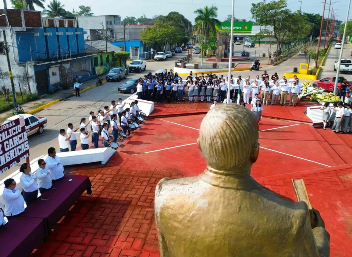 Realizan homenaje por el 218 aniversario del natalicio de Benito Juárez en Agua Dulce | VIDEO