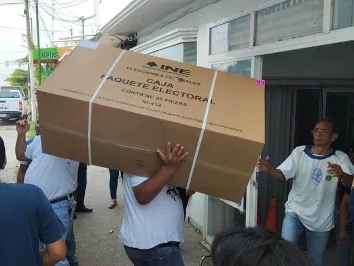 INE en Cosoleacaque recibió material electoral no custodiado