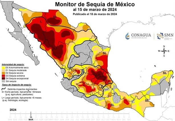 Se intensifica sequía excepcional en Veracruz, revela Servicio Meteorológico Nacional