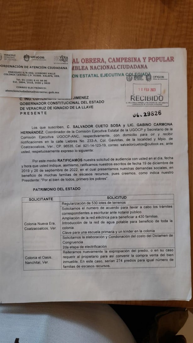 Unión General Obrera exige al gobernador de Veracruz agilizar trámites en transporte público