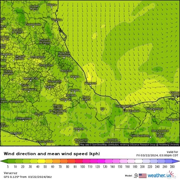 Estas son las rachas del norte en Veracruz alcanzadas este viernes 22 de marzo