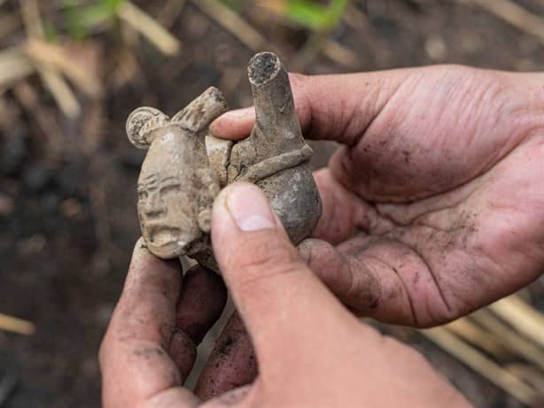 Descubrimiento histórico en Coscomatepec: hallan piezas arqueológicas