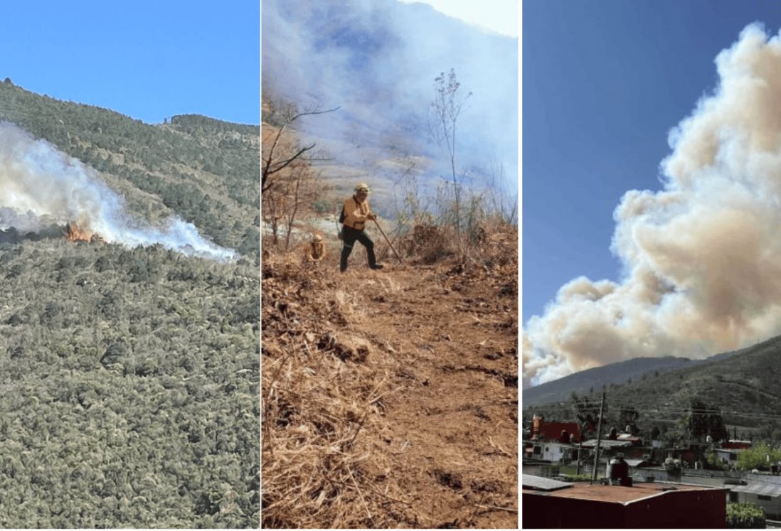 Cinco incendios forestales cierran carreteras y amenazan comunidades de la zona centro de Veracruz