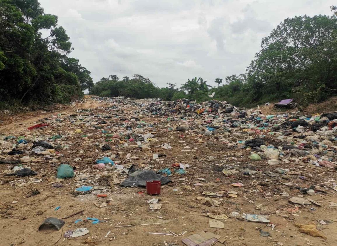 Se desbordan desechos del basurero a cielo abierto en Nanchital